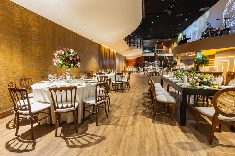 Elegant catering table setup for a wedding